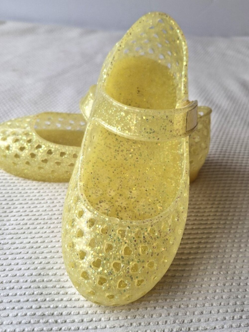 OLD NAVY Girls' Rubber Ballet Flats, Shiny Yellow, Size 9
